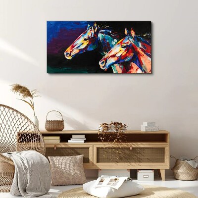 Colorful horses in motion Print on canvas