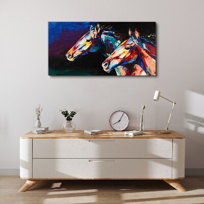 Colorful horses in motion Print on canvas