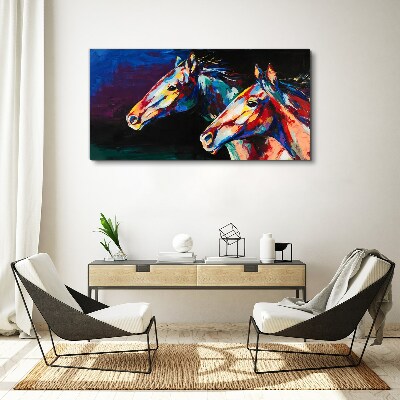 Colorful horses in motion Print on canvas