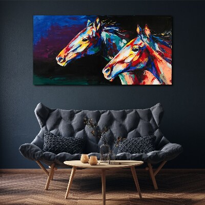 Colorful horses in motion Print on canvas