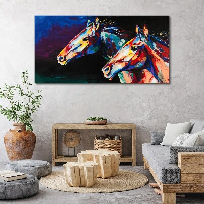 Colorful horses in motion Print on canvas