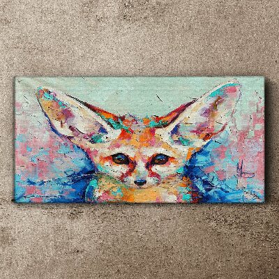 Color portrait of a fennec fox Print on canvas