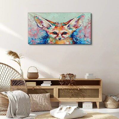 Color portrait of a fennec fox Print on canvas