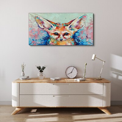 Color portrait of a fennec fox Print on canvas