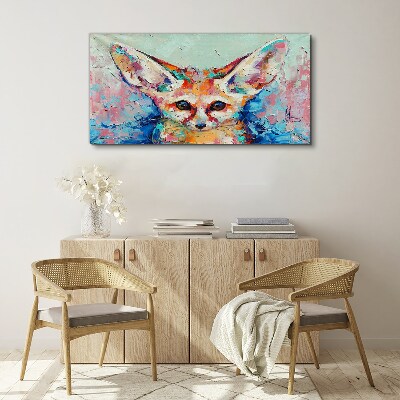 Color portrait of a fennec fox Print on canvas
