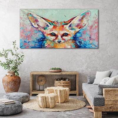 Color portrait of a fennec fox Print on canvas