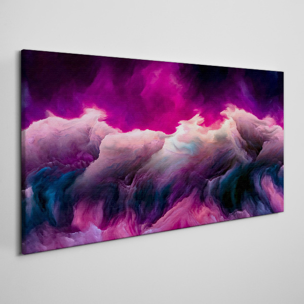 Waves of colors in purple Print on canvas