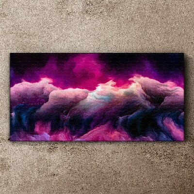 Waves of colors in purple Print on canvas