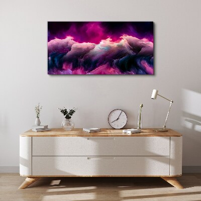 Waves of colors in purple Print on canvas