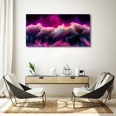 Waves of colors in purple Print on canvas