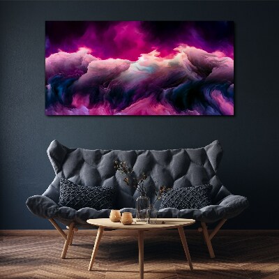 Waves of colors in purple Print on canvas
