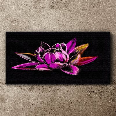 Lotus flower on black background Canvas wall art