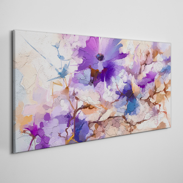 Floral abstraction in purple Canvas wall art