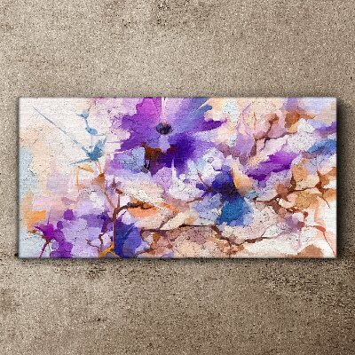 Floral abstraction in purple Canvas wall art