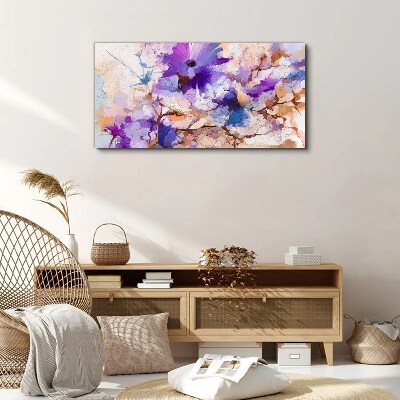Floral abstraction in purple Canvas wall art