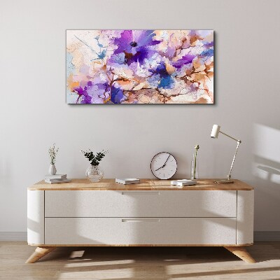 Floral abstraction in purple Canvas wall art