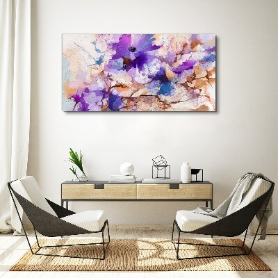 Floral abstraction in purple Canvas wall art