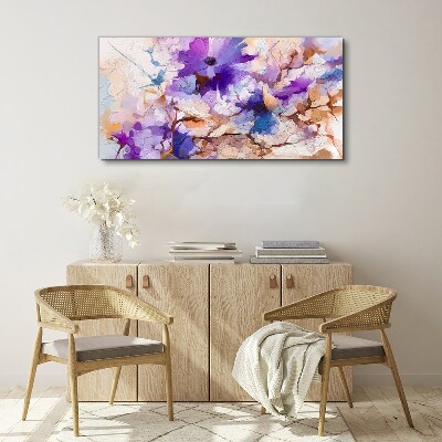 Floral abstraction in purple Canvas wall art
