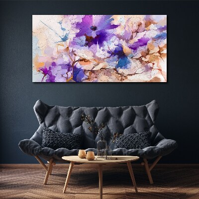 Floral abstraction in purple Canvas wall art