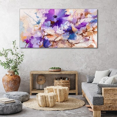 Floral abstraction in purple Canvas wall art