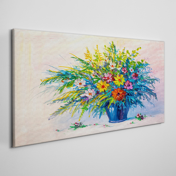 Spring bouquet of flowers in a vase Canvas wall art