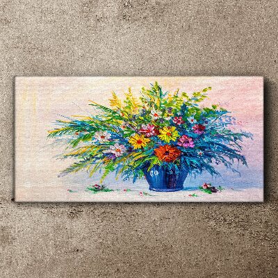Spring bouquet of flowers in a vase Canvas wall art