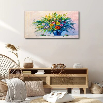 Spring bouquet of flowers in a vase Canvas wall art