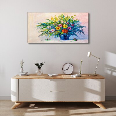 Spring bouquet of flowers in a vase Canvas wall art
