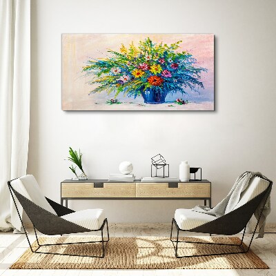 Spring bouquet of flowers in a vase Canvas wall art