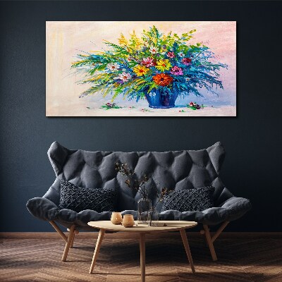 Spring bouquet of flowers in a vase Canvas wall art