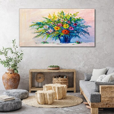 Spring bouquet of flowers in a vase Canvas wall art