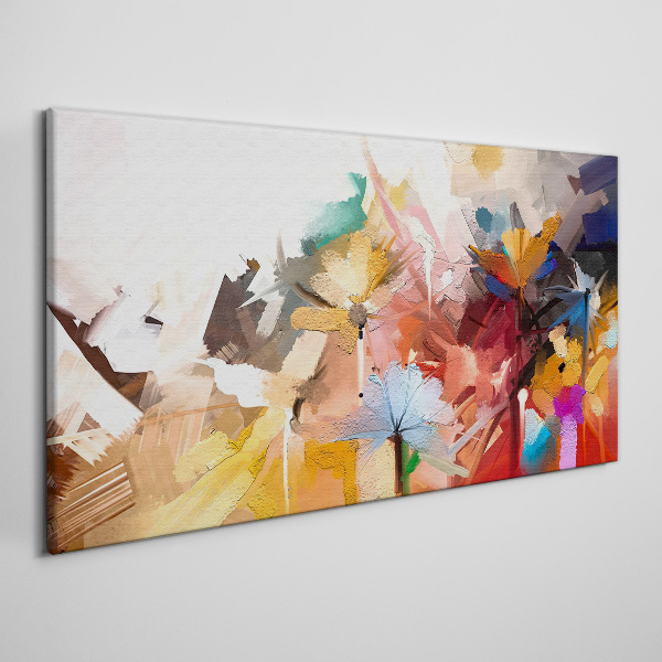 Colorful flowers in abstract style Print on canvas
