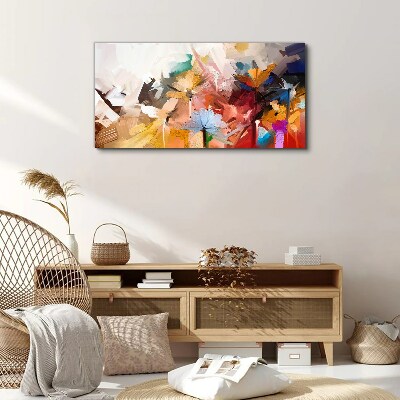 Colorful flowers in abstract style Print on canvas