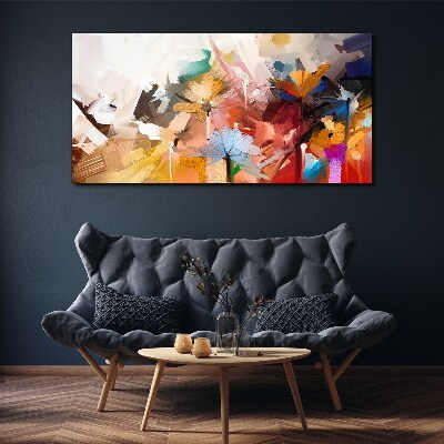 Colorful flowers in abstract style Print on canvas