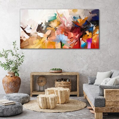 Colorful flowers in abstract style Print on canvas