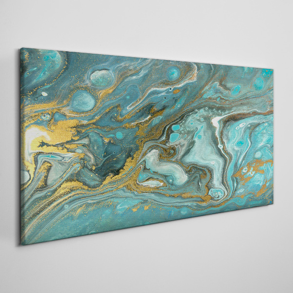Sea wave with gold accents Print on canvas