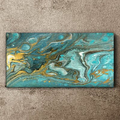 Sea wave with gold accents Print on canvas