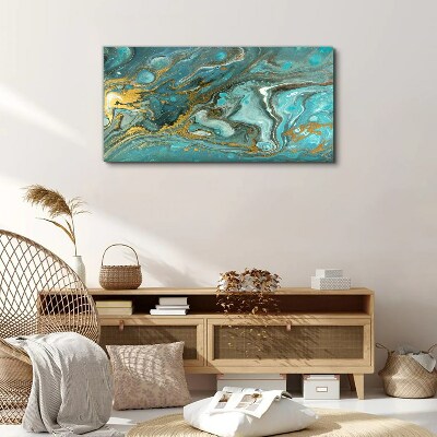 Sea wave with gold accents Print on canvas