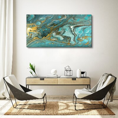 Sea wave with gold accents Print on canvas