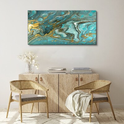 Sea wave with gold accents Print on canvas