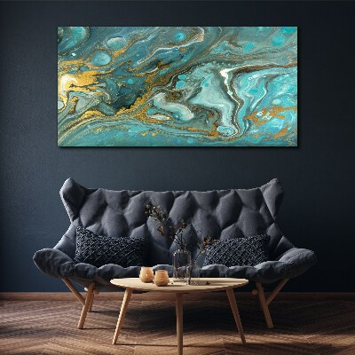 Sea wave with gold accents Print on canvas