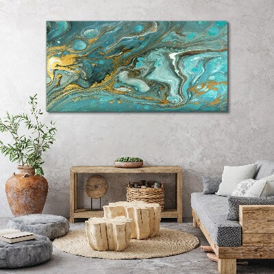 Sea wave with gold accents Print on canvas