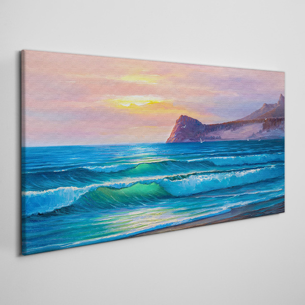 A quiet morning by the ocean Print on canvas
