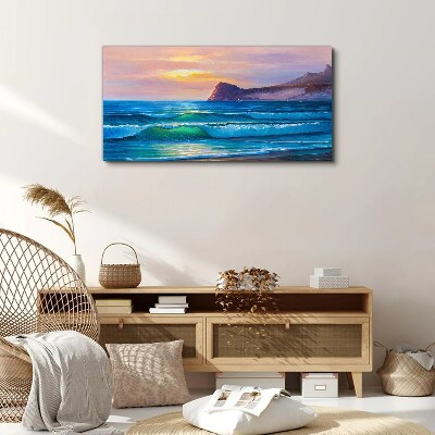 Coast waves nature Canvas Wall art