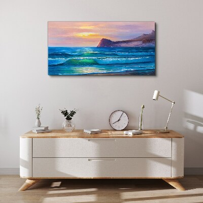 A quiet morning by the ocean Print on canvas