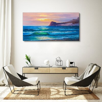 A quiet morning by the ocean Print on canvas