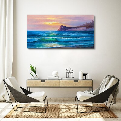 Coast waves nature Canvas Wall art