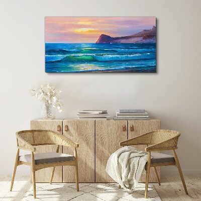A quiet morning by the ocean Print on canvas