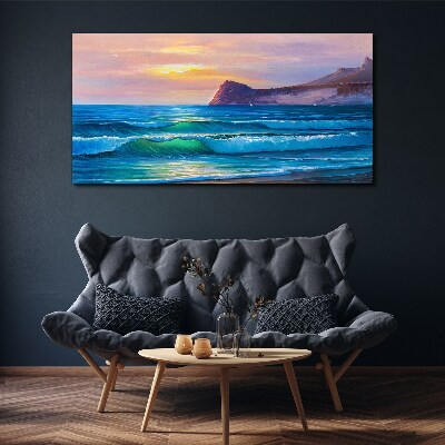 A quiet morning by the ocean Print on canvas