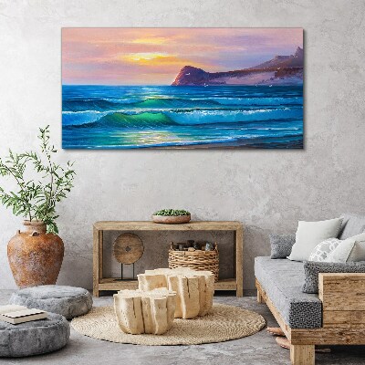 A quiet morning by the ocean Print on canvas